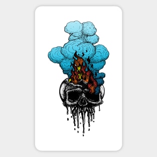 Gothic Burning Skull Sticker